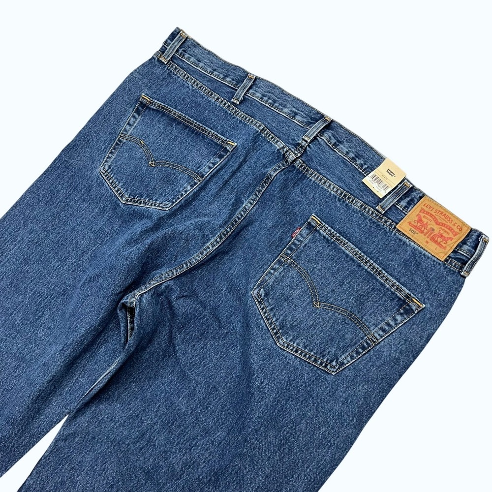 NEW Levi's 505 Regular Fit Jeans Mens‎ 50x32 Blue Medium Wash Denim Big & Tall - Picture 4 of 6
